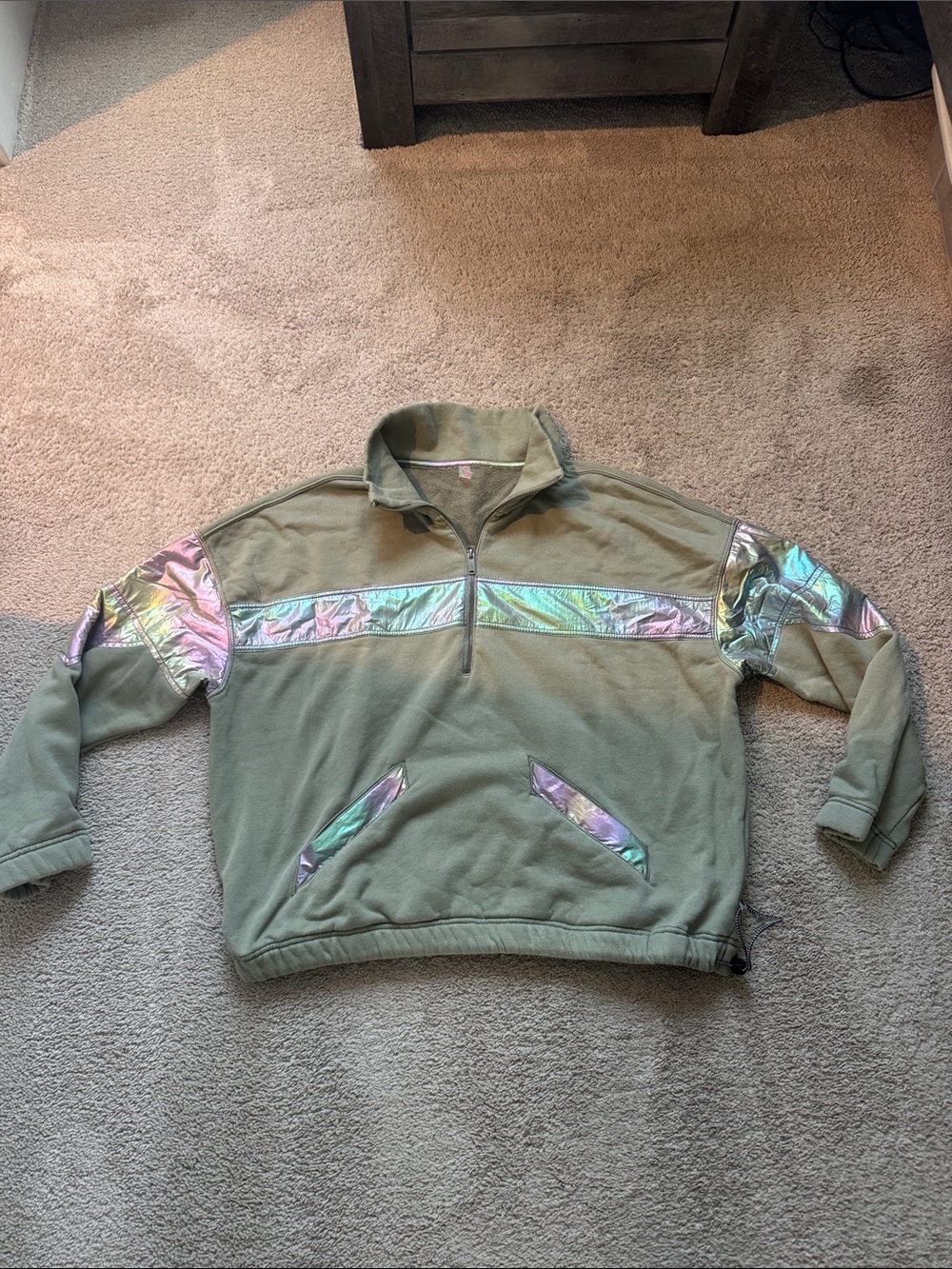 Free people movement oversized Quarter-Zip Pullover with Iridescent Accents
